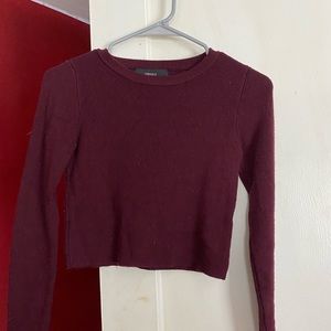 Maroon long sleeve crop sweater